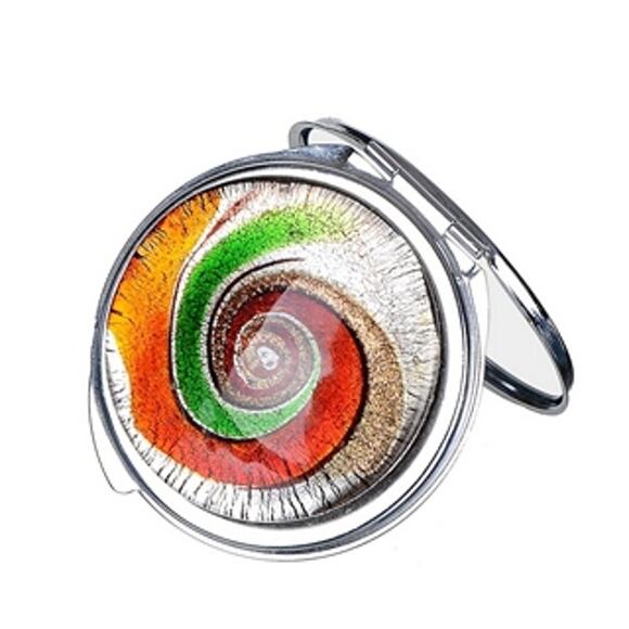 Glass Art Compact Mirror | Color Swirl - Picture 1 of 1